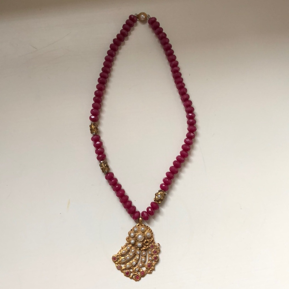 Ruby Rough Cut Necklace - image 1